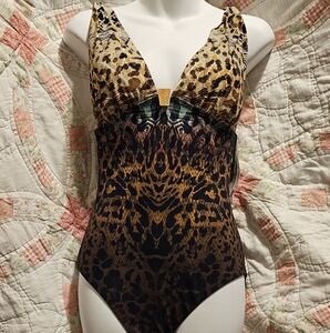 Leopard Print One-Piece Swimsuit